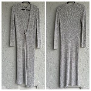 FREE PEOPLE Duster Cardigan‎ Women XS Long Ribbed Single Button Boho Layer